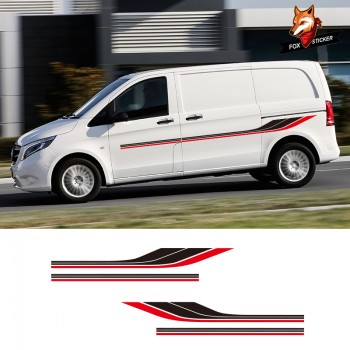 Universal Vinyl Decals Motorhome Stripes Camper Van Graphics Stickers For Mercedes Vito Ford Transit Renault Kang